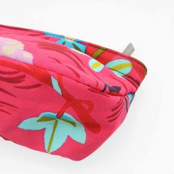 GUCCI Floral Pouch Nylon Pink Auth fm1065